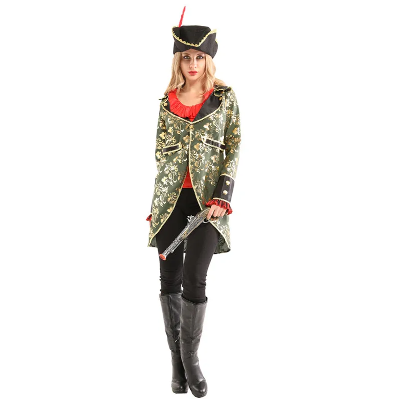 Woman Halloween Pirates of the Caribbean Costumes Female Warrior Cosplay Carnival Purim Nightclub Role Play Showing Party Dress