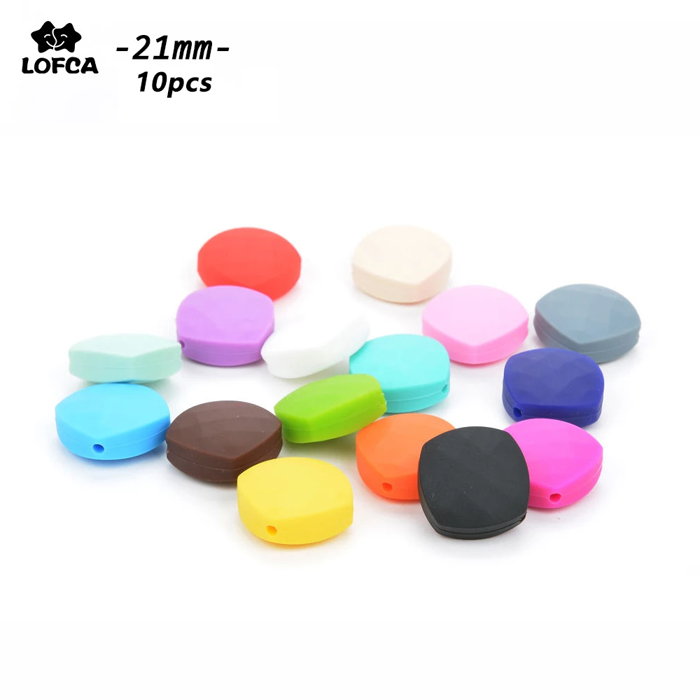 LOFCA 10pcs/lot Quadrate Silicone  Beads For Long Silicone Necklace Make DIY necklace jewelry accessories