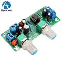 DC 12V-24V Low-pass Filter NE5532 Bass Tone Subwoofer Pre-Amplifier Preamp Board With LED FR-4 Glass PCB Copper Terminals Module