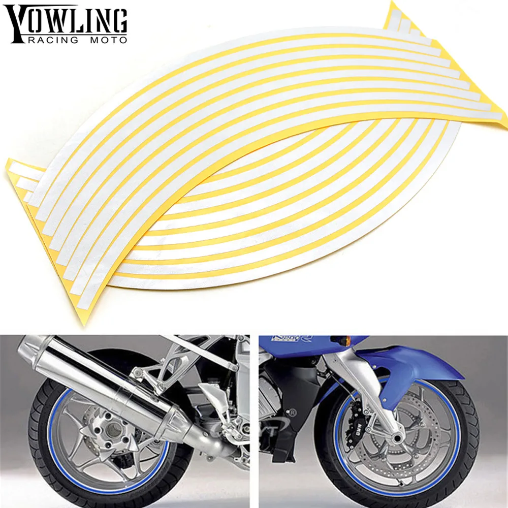 

For Honda CBR600F CBR600RR CBR 600F 600RR 900RR 1000RR Colorful motorcycles wheel stickers Reflective Rim moto Stripe Tape