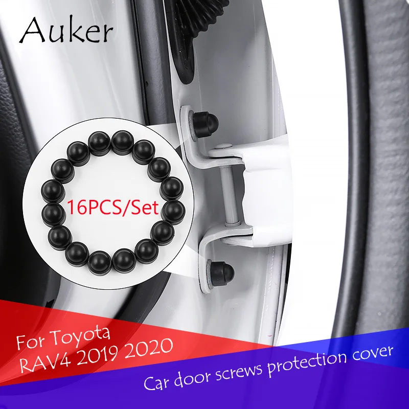 Car Styling Door Screws Protective Protector Cover Caps 16Pcs/Set For Toyota RAV4 Corolla Camry 2017 2018 2019 2020 2021