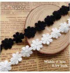 1yard larghezza: 1.5cm floreale pizzo di cotone Trim per Scrapbooking abbigliamento lacci accessori (ss-43)