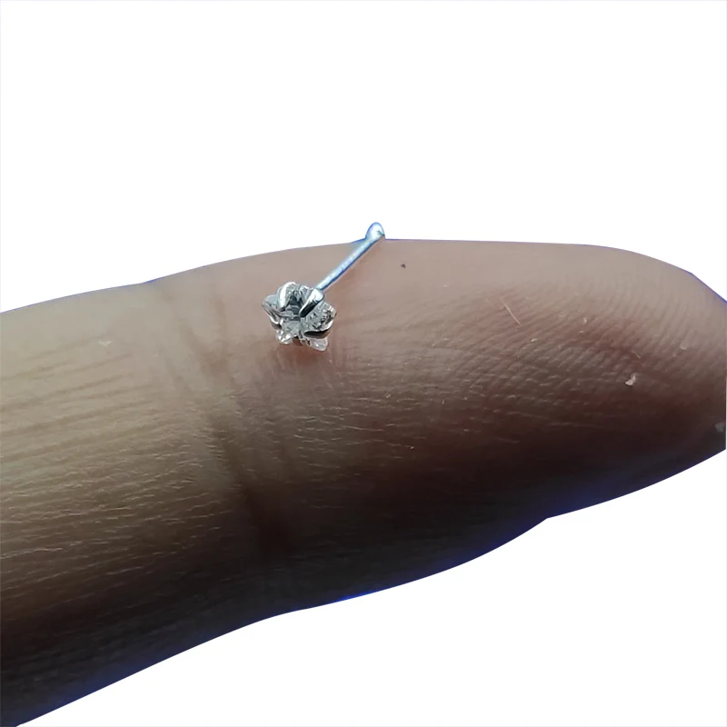 925 sterling silver Star cubic zircon Nose Stud body piercing jewelry 20pcs/pack