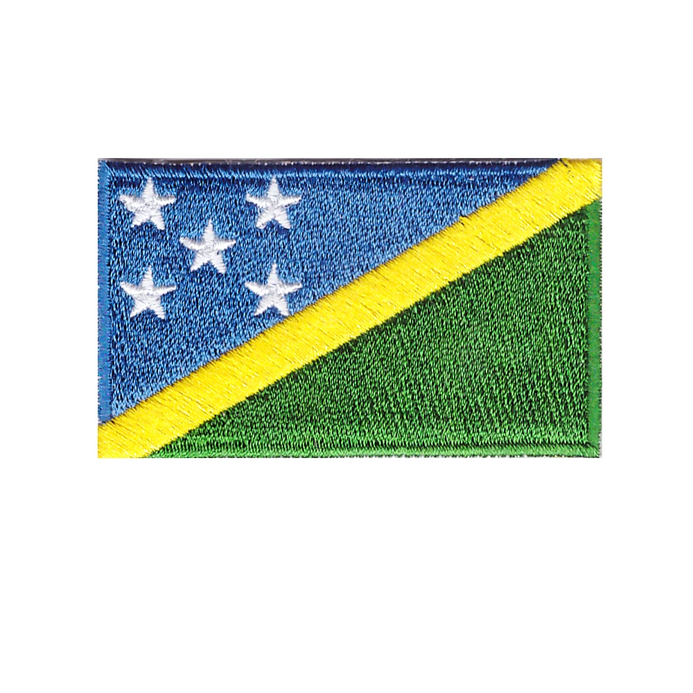 Flag of Solomon Islands Embroidered Flag Patch, DIY clothing cloth paste. Seams can be scalded and stickable, personal custom