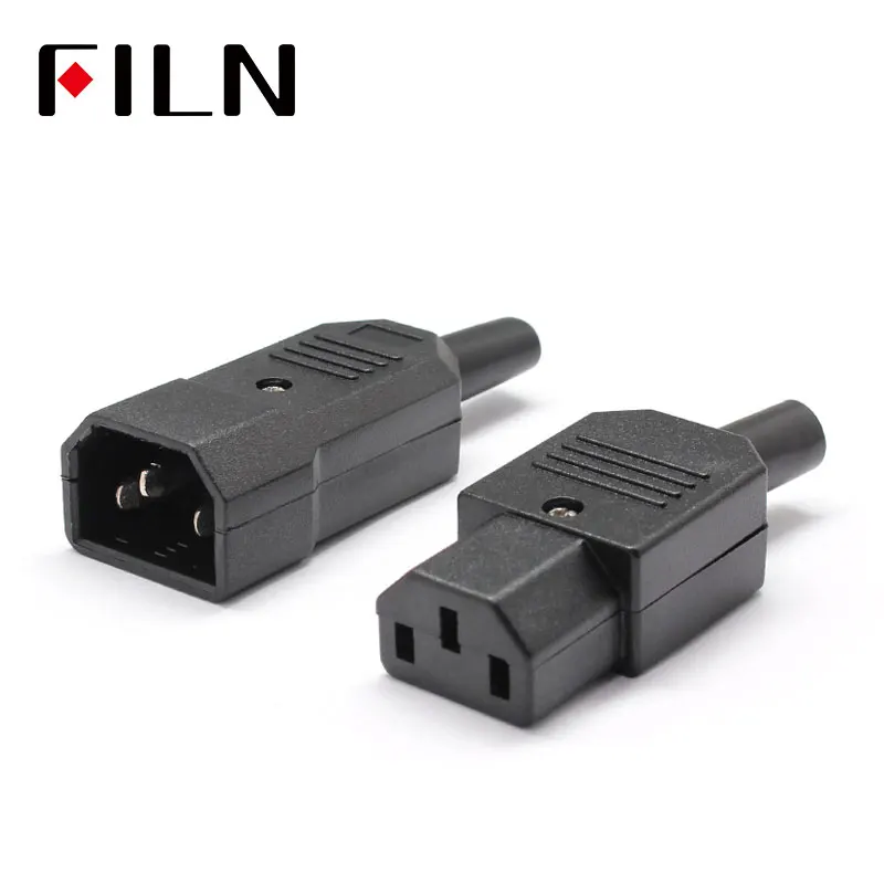 IEC320 C14 Electrical AC Socket 3 pin red LED 250V Rocker Switch 10A fuse female male inlet plug connector 2 pin socket mount