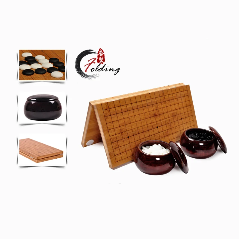 

BSTFAMLY New Yunzi Go Chess 19 Road 361 Pcs/Set Chinese Old Game of Go Weiqi International Checkers Folding Table Toy Gifts LB01