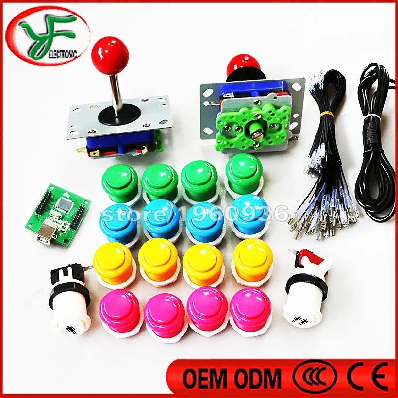 

DIY Arcade kit Parts Bundles Kit for Joystick,Push button,Microswitch,2 Player USB To Jamma Arcade Control Board