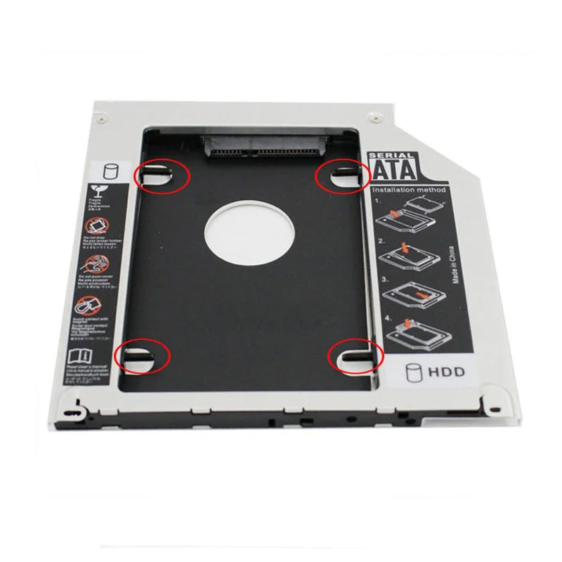 En-labs-hdd/ssd 2,5 polegadas sata 2 ° hdd/ssd, bandeja de sata para apple macbook/macbook pro 13 15 17 cd/dvd-baía óptica rom