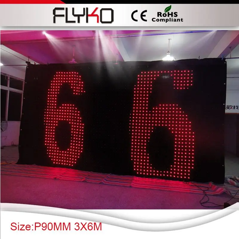 Free shipping P90 3X6M Clear view led stage screen stage background