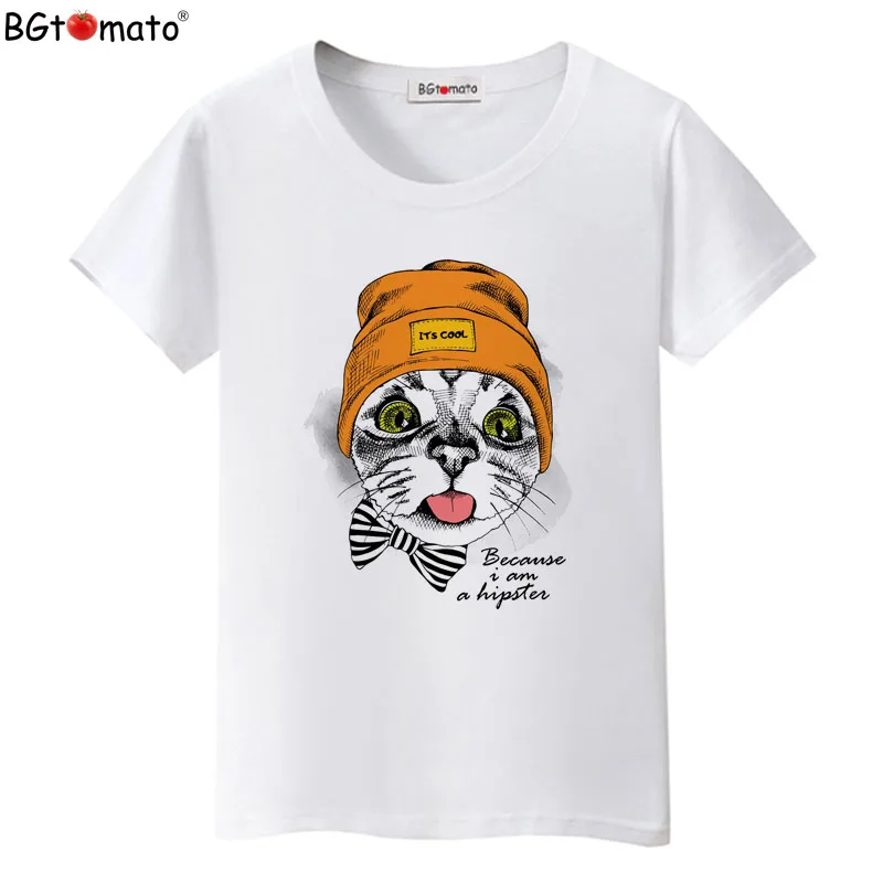 BGtomato Cute Clown cat t-shirt women Cool short sleeve funny Shirts Brand new good quality casual top tees