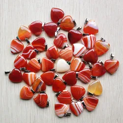 Wholesale 36pcs/lot fashion high quality red stripe onyx heart shape charms pendants for  jewelry making 20mm free shipping
