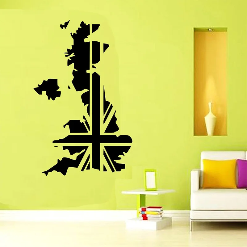 UK Map England Vinyl Wall Sticker Wall Art Decal Bedroom home decoration wallpaper