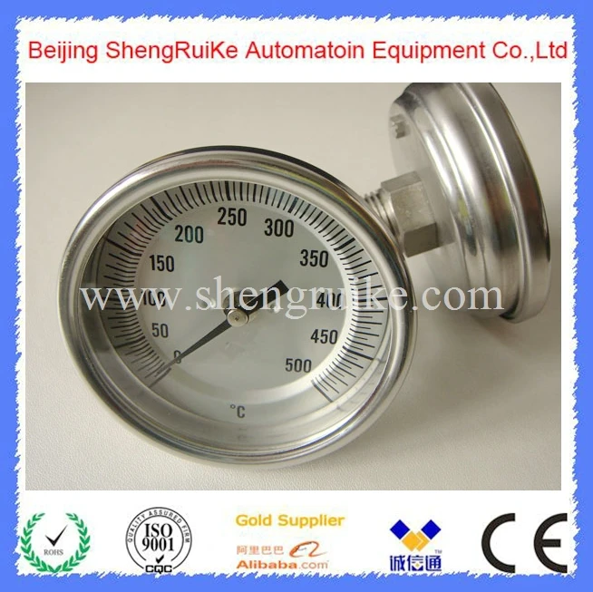 1 /2NPT ,SS304, dial 3 Inch Back bimetal thermometer