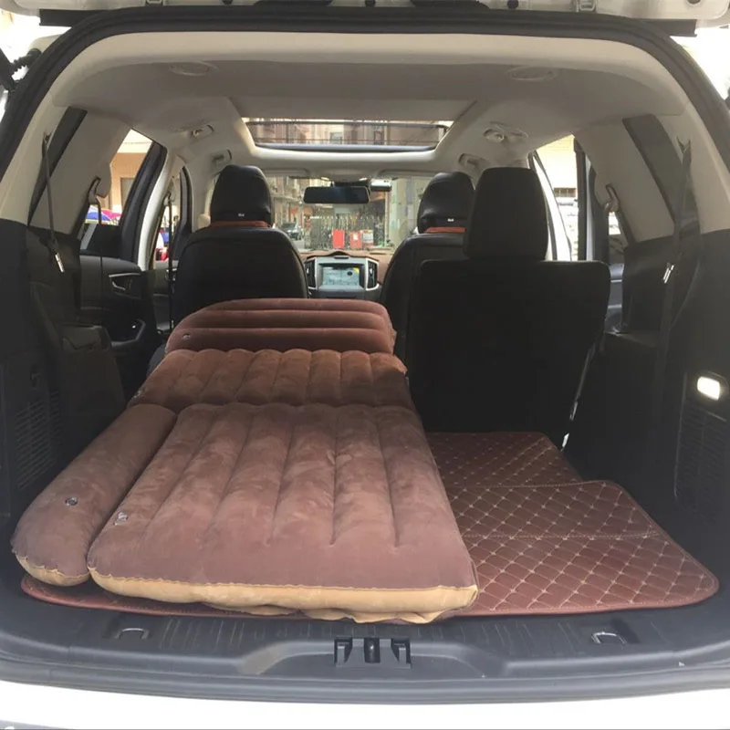 SUV Trunk Inflatable Car Mattress Beige Brown Two-color 46 Points Business Car Inflatable Cushion Car Bed With Car Electric Pump