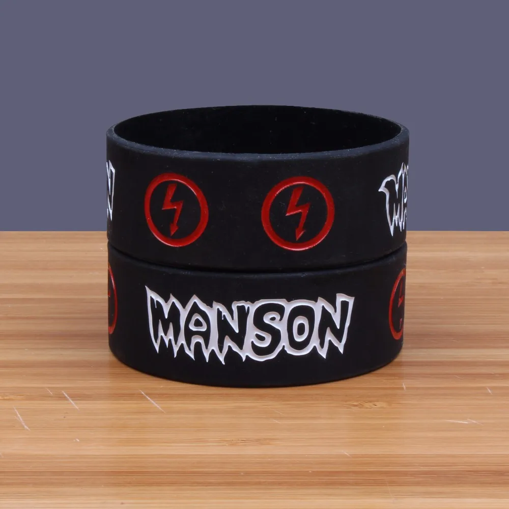 Marilyn Manson Silicone Bracelets&Bangles Wide Version Band Heavy Metal Music Band Prog/Art Rock Silicon Wristband SH281