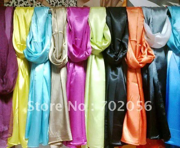 Solid Imitate Silk Scarf,Neckscarf scarves Shawl 160*50cm 15pc/lot #2087