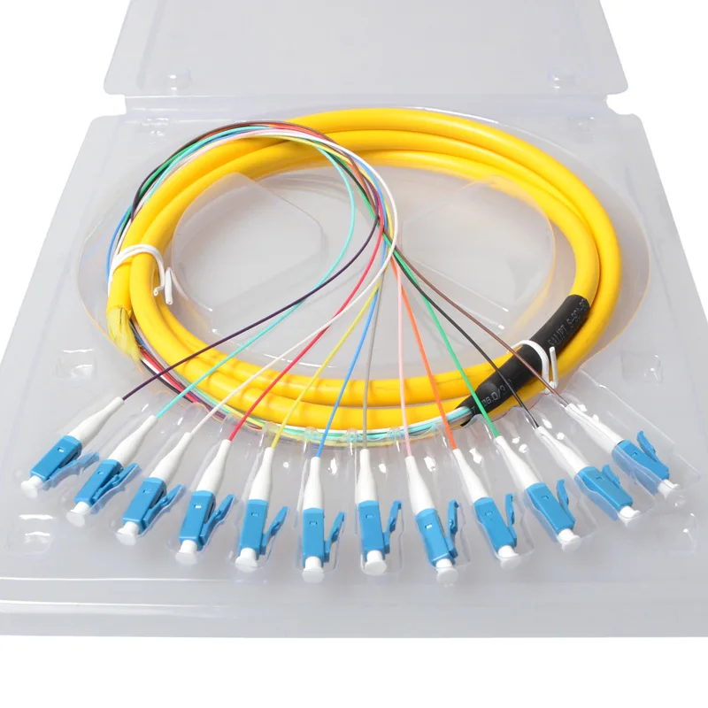 12 core Fiber Optic Bundle Pigtail LC PC UPC Single Mode FTTH fiber optical SM  9/125, 1.5 Meters factory Minor customization