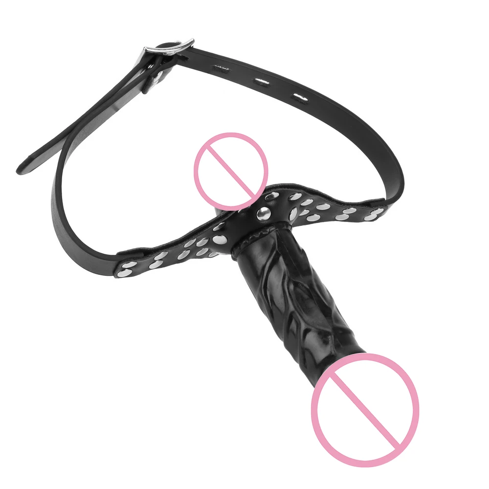 IKOKY Double Dildos Realistic Penis Bandage Wearable Dildo Head Strap on Strapon Mouth Gag Sex Toys for Women Adult Products