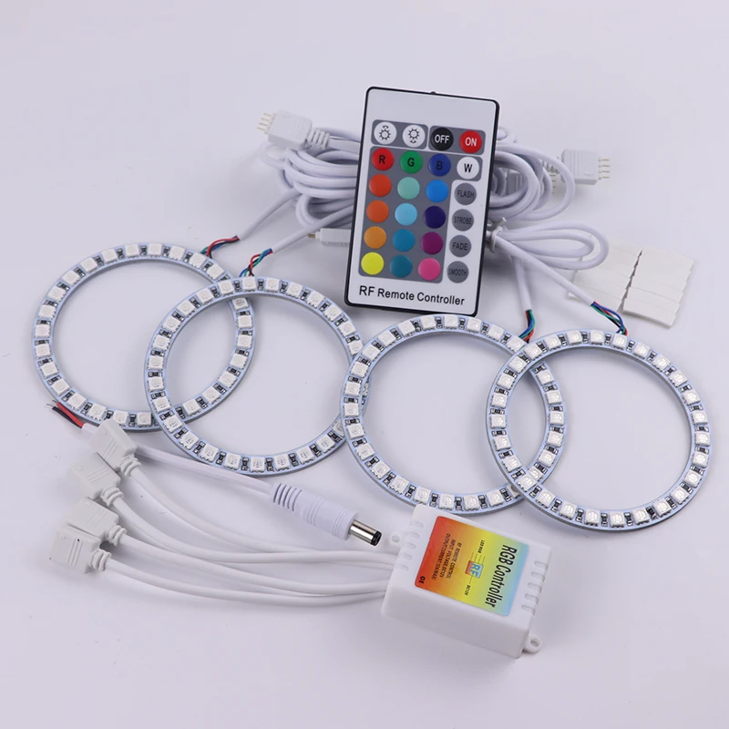 Multi-color RGB LED Angel Eyes  Ring Eye DRL RF Remote Control for Volkswagen VW Scirocco 2008-13 with projector Accessories