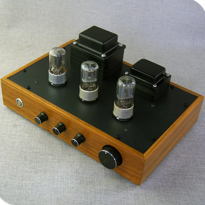 latest promotional crude wood case 6N8P tube preamplifier 6Z5P tube rectification Tube amp Tube preamplifier with Tone preamp