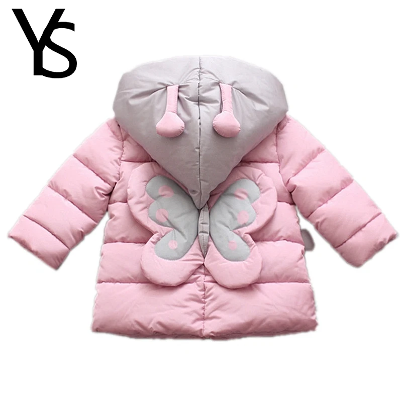 

1-3 years Top Quality Baby Girls Down Coat Winter Warm Coat Hooded Coat Infant Toddler Girl Winter Clothes Pink AA0610