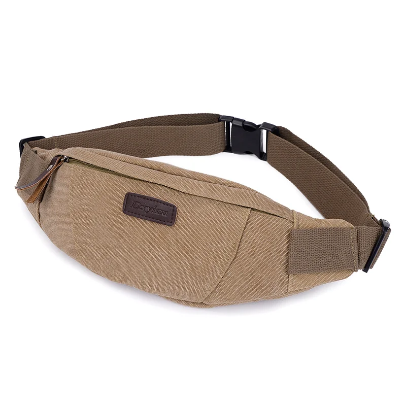 Waist Pack For Men Belt Bags Canvas Fanny Pack Bum Purse Hip Money Belt Travelling Mountaineering Mobile Phone Sling Bag