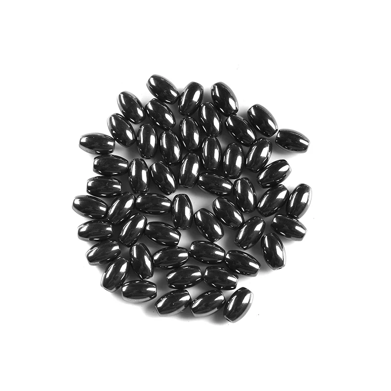 6/8/10/16mm Black Hematite Beads No Magnetic Rice Olivary Shape Accessories Beads Natural Stone For Diy Jewelry Bracelet Making