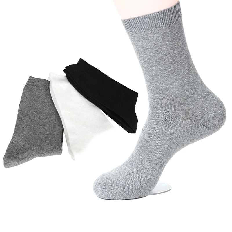 

5 Pairs Men Sock Business Casual Fashion Solid Color Black Grey Bamboo Fiber Men Socks Deodorant Calcetine Sock Sock Meias Crew