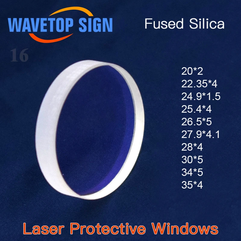 WAveTopSign 1064nm Laser Protective Windows Dia.20-35mm Quartz Fused Silica for Fiber Laser Welding Cutting Head Machine Parts