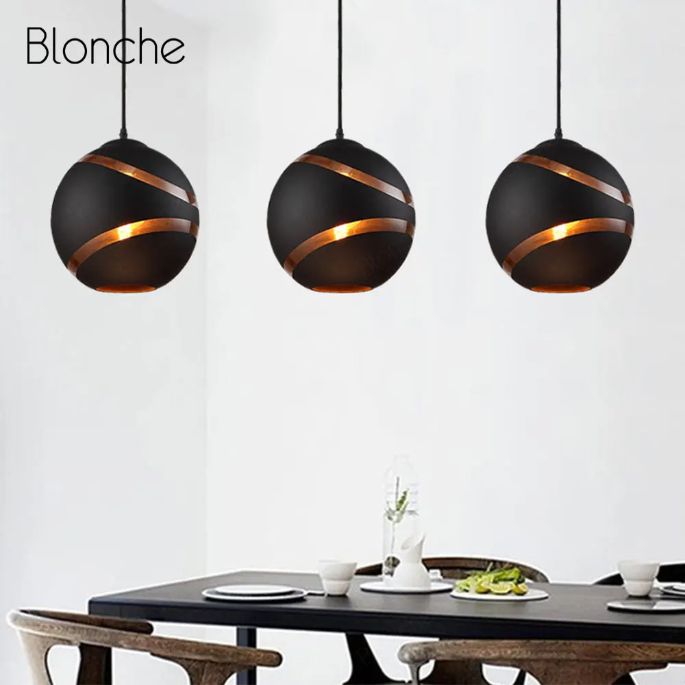 

Nordic Iron Glass Pendant Lights E27 Black Modern Industrial Lamp Loft Decor Hanging Lamp for Kitchen Dining Room Light Fixtures