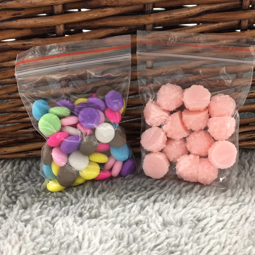 5*7cm 100Pcs Transparent Food Phone Card Valve Hermetic Bag Zip Lock Plastic Gift Packaging Bags For Necklace