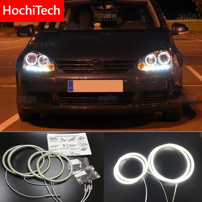 HochiTech dla Volkswagen VW golf 5 MK5 2003-2009 Ultra jasne białe diody LED SMD zestaw pierścieni anioła światła do jazdy dziennej DRL