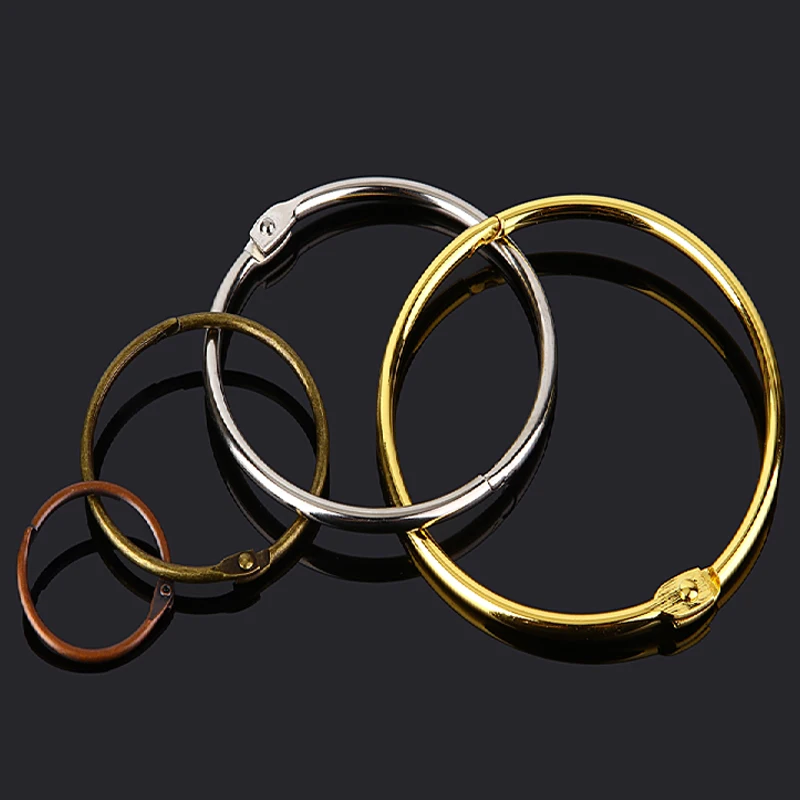 Golden Album Opening Circle Metal Book Rings Binder Ring Hinged Keychain Album Ring Scrapbook Craft Photo Album Scrapbook Split