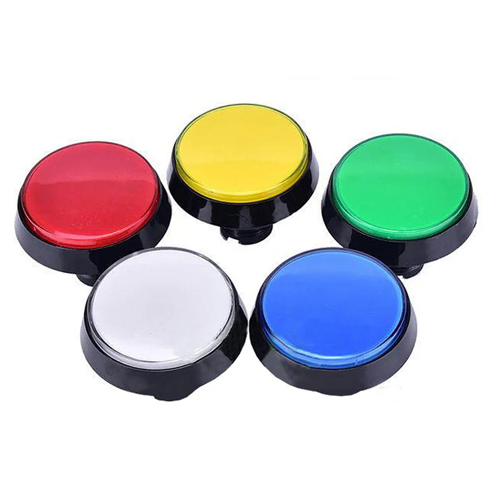 Arcade Button 5 Colors LED Light Lamp 60MM 45MM Big Round Arcade Video Game Player Push Button Switch