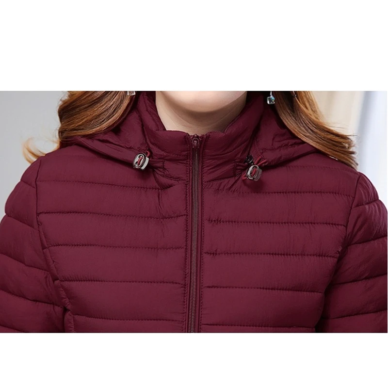 Frauen Baumwolle Padded Abnehmbare Kapuze Jacke 6XL Winter Warme Mantel Lose Medium lange Parkas Outwear Weibliche Casual Jacken Tops