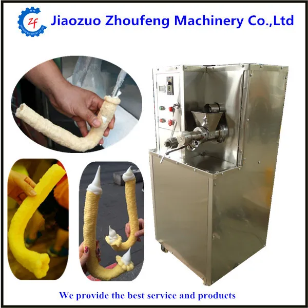 Ice cream puffed corn machine hollow tube ice cream corn popping machine filling ice cream popcorn tube puffing machine