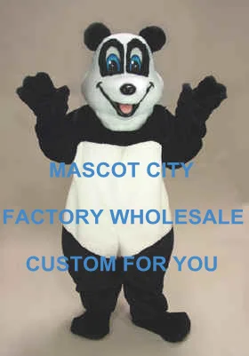 

Happy Panda Bear Mascot Costume Adult Size Cartoon Character Carnival Party Cosply Mascotte Mascota Fit Suit Kit SW1058