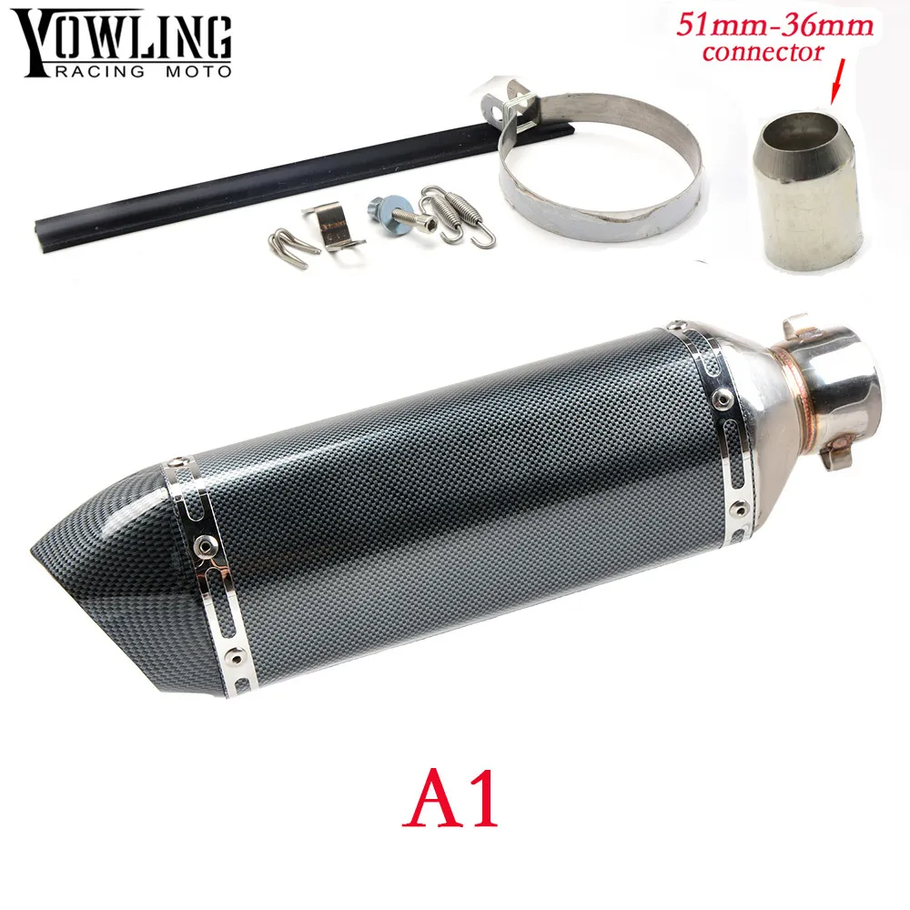 Motorcycle Inlet 51mm exhaust muffler pipe with db killer 36mm connector For Yamaha XV 950 R ABS/Racer YBR 125 tmax500 tmax530