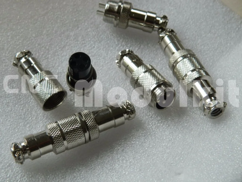 CNC Machinery GX16-4 Air Plug Connector 4 Pins Male & Female Diameter 16mm For Servo Motor 20 couples  By CNC Modulkit