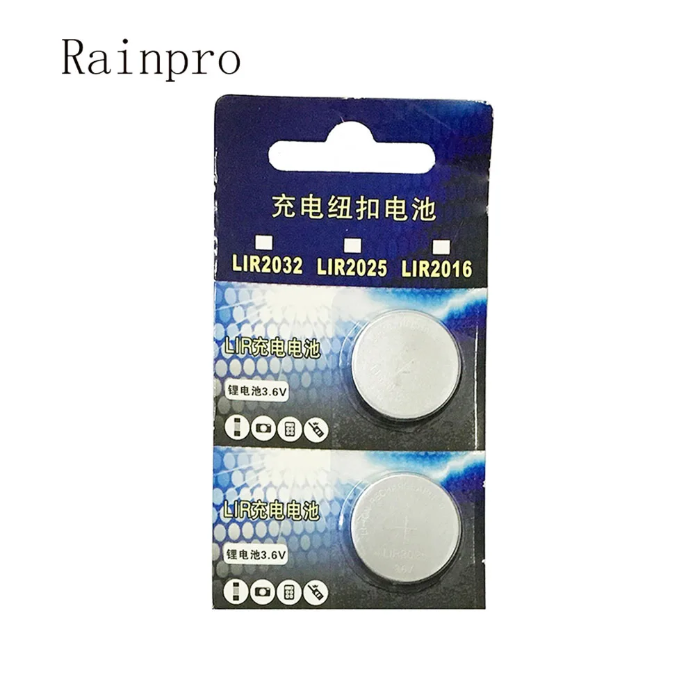  2PCS/LOT LIR2025 2025 New rechargeable button battery 3.6V lithium ion rechargeable battery Card board packaging