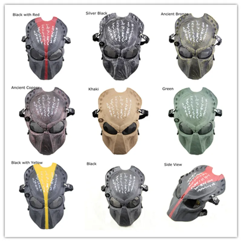 Free Shipping Helmet Predator Mask for Halloween Cosplay CS Game Outdoor Protection Paintball Tactical Army of Two Mask