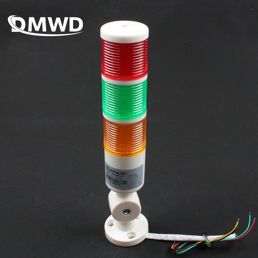 3 colors Industrial Signal Safety Stack Alarm Light lamp LED Red Green Yellow Tower Lamp LED plastic indoor 3 layer with base