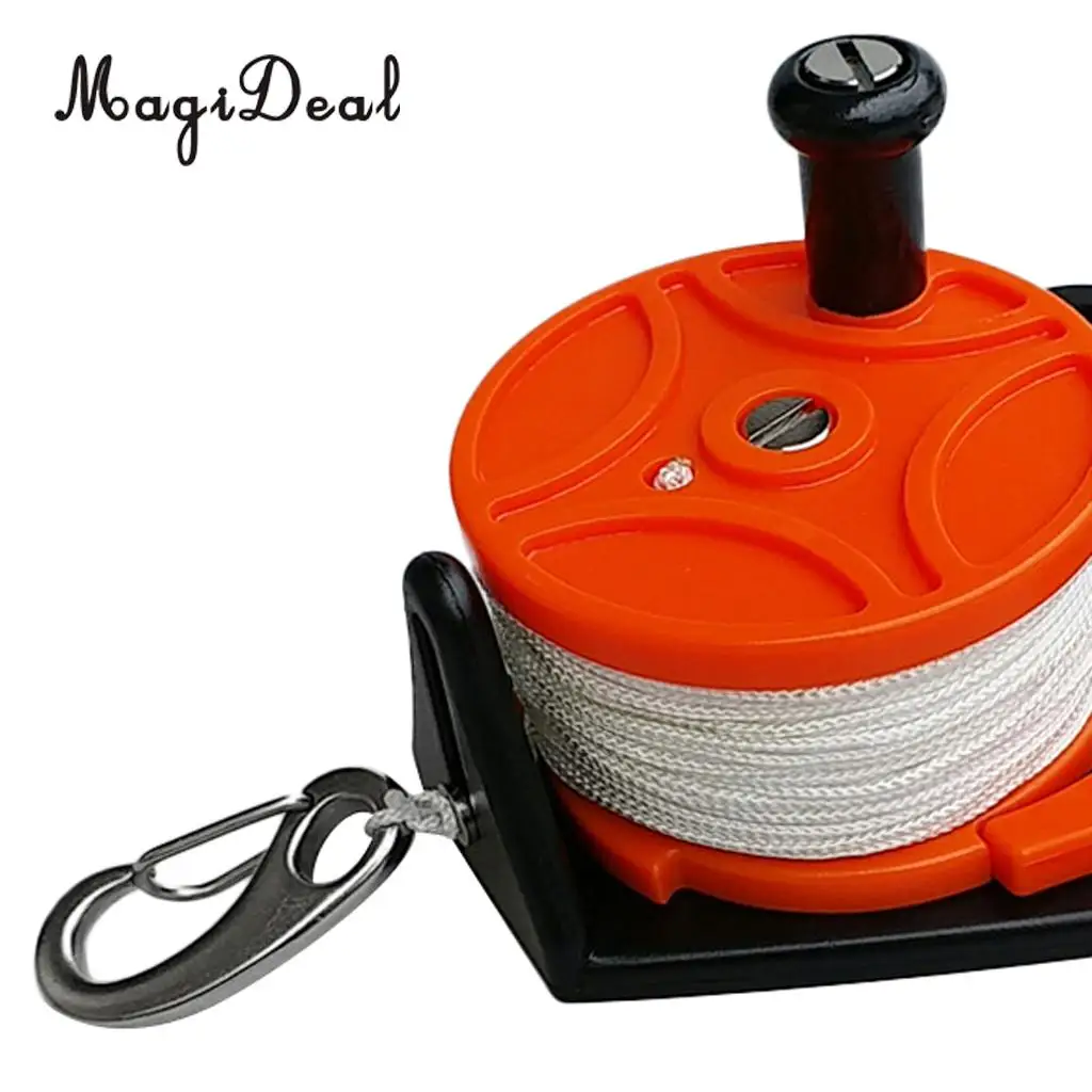Durable Heavy Duty Plastic Dive Wreck Reel Kayak Anchor w/ Line, Handle, Clip for Snorkeling Scuba Diving Water Sports Accessory