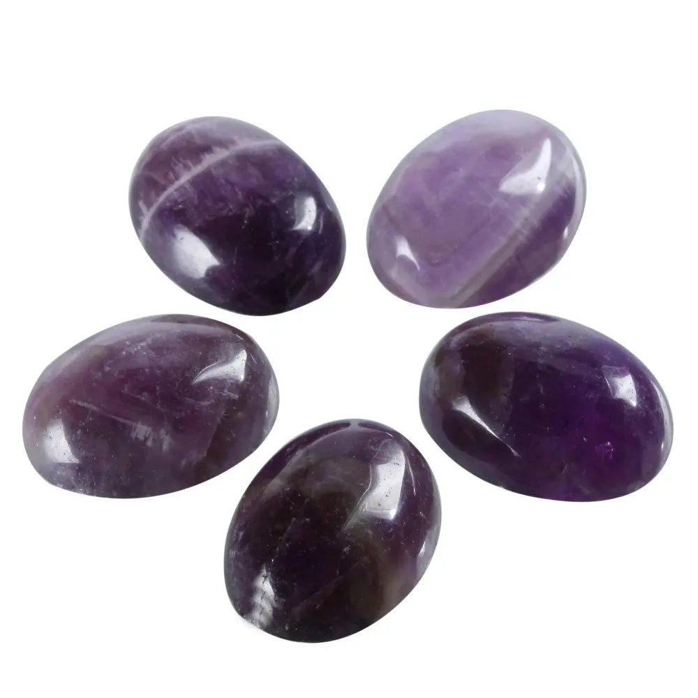 Wholesale Natural Purple Amethyst Beads Cabochons 18x25mm Oval Gemstone Jewelry Cabochons Ring Face 10pcs/lot