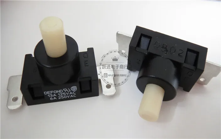 

[VK] DPC-1114 import 2 pin 2 feet self locking lock switch 13A125V 6A250V button