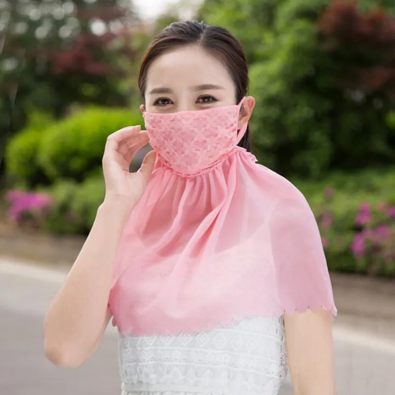 Sunscreen Mask Summer Female Anti-ultraviolet Breathable Lady Sun Protection Driving Outdoor Cycling Women Neck Face Mask H3146