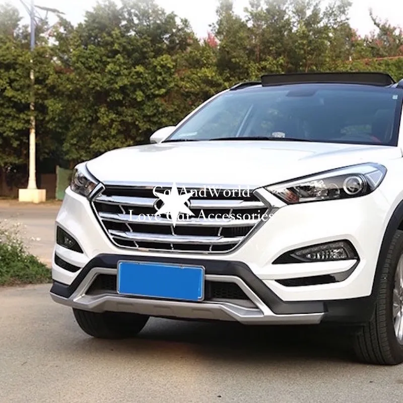 

For Hyundai Tucson 2015 2016 2017 Front Center Grille Cover Frame Grilles Front Bumper Hood ABS Sticker Trim Car Accessories