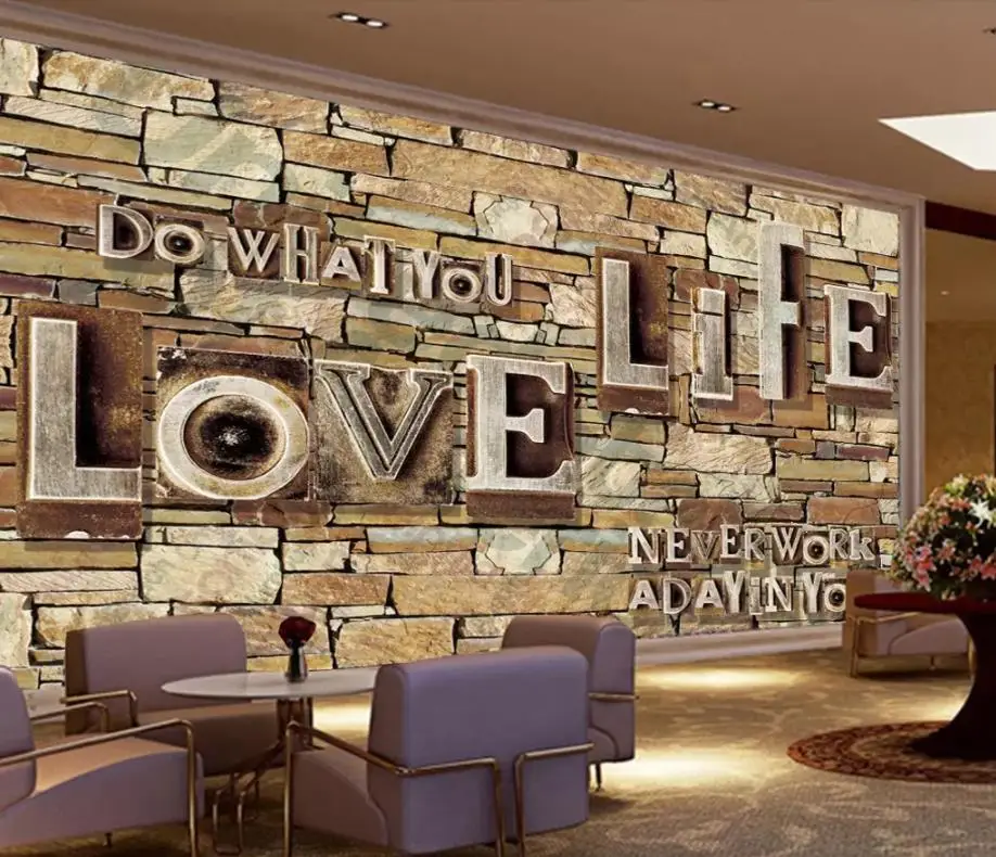 

wall papers home deco European Wallpaper for Walls 3D Nostalgic embossed English letters Living Room Home Decor Hotel Mural