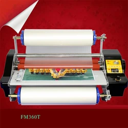 1pc CNC stepless speed modulation FM360T Hot&Cold Laminator hot mounted stickers cold mounted photo lamination film 3-4 minutes