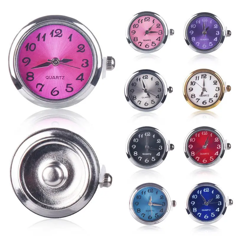 New Snap Jewelry 18mm Round Quartz Watch Face Charm Snap Button for Fashion DIY Snap Jewelry Bracelet Bangle